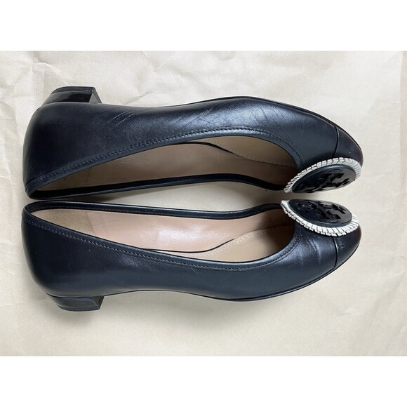 TORY BURCH Black Chelsea Leather Ballet Flats Shoes Womens Sz 6 M‎ Original Box - Picture 10 of 15